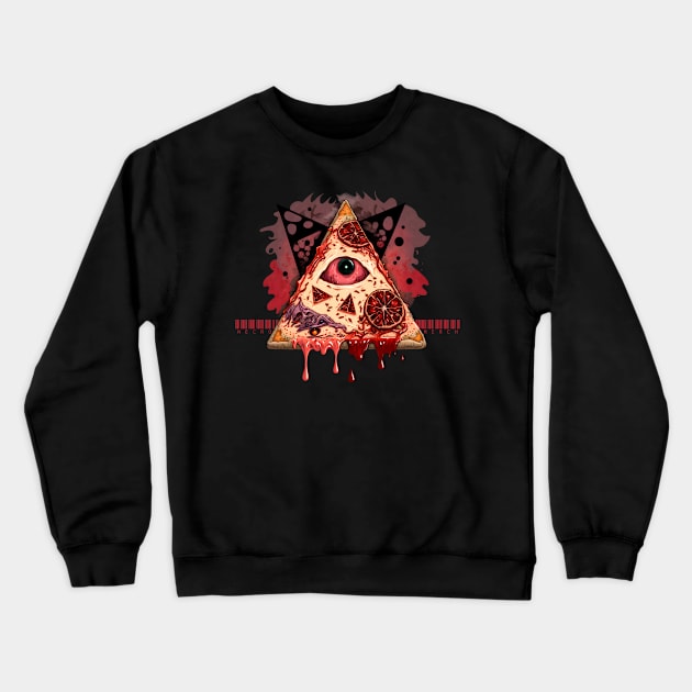 Illuminacheese Pizza - Necro Merch Crewneck Sweatshirt by NecroMerch